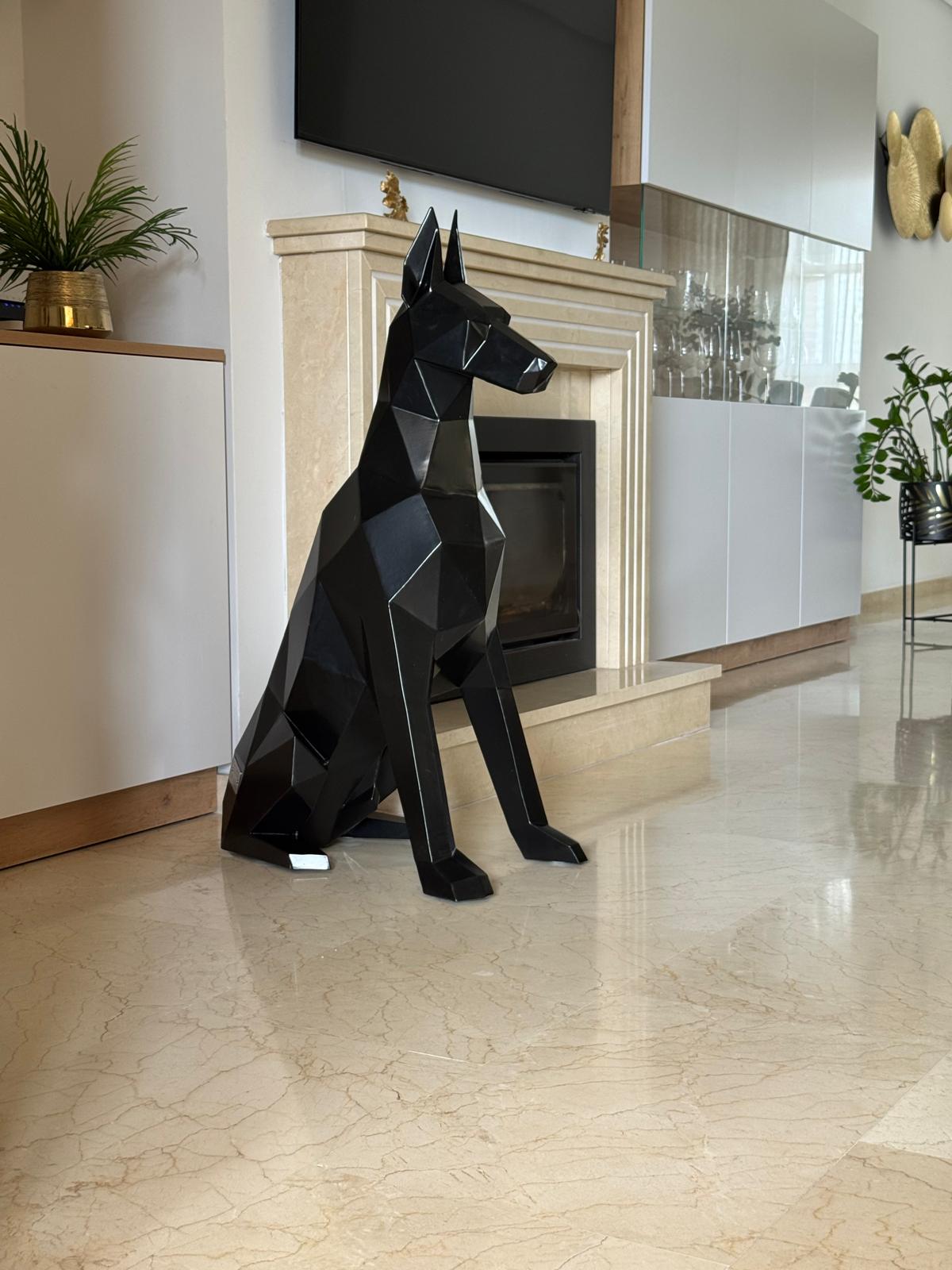 Escultura de Doberman en acero por Toni Torres