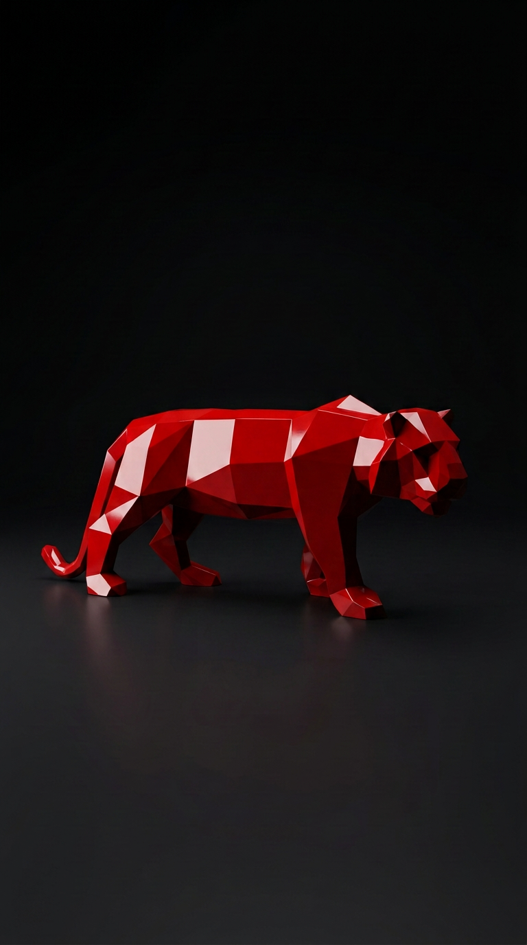 Tigre lacado en rojo